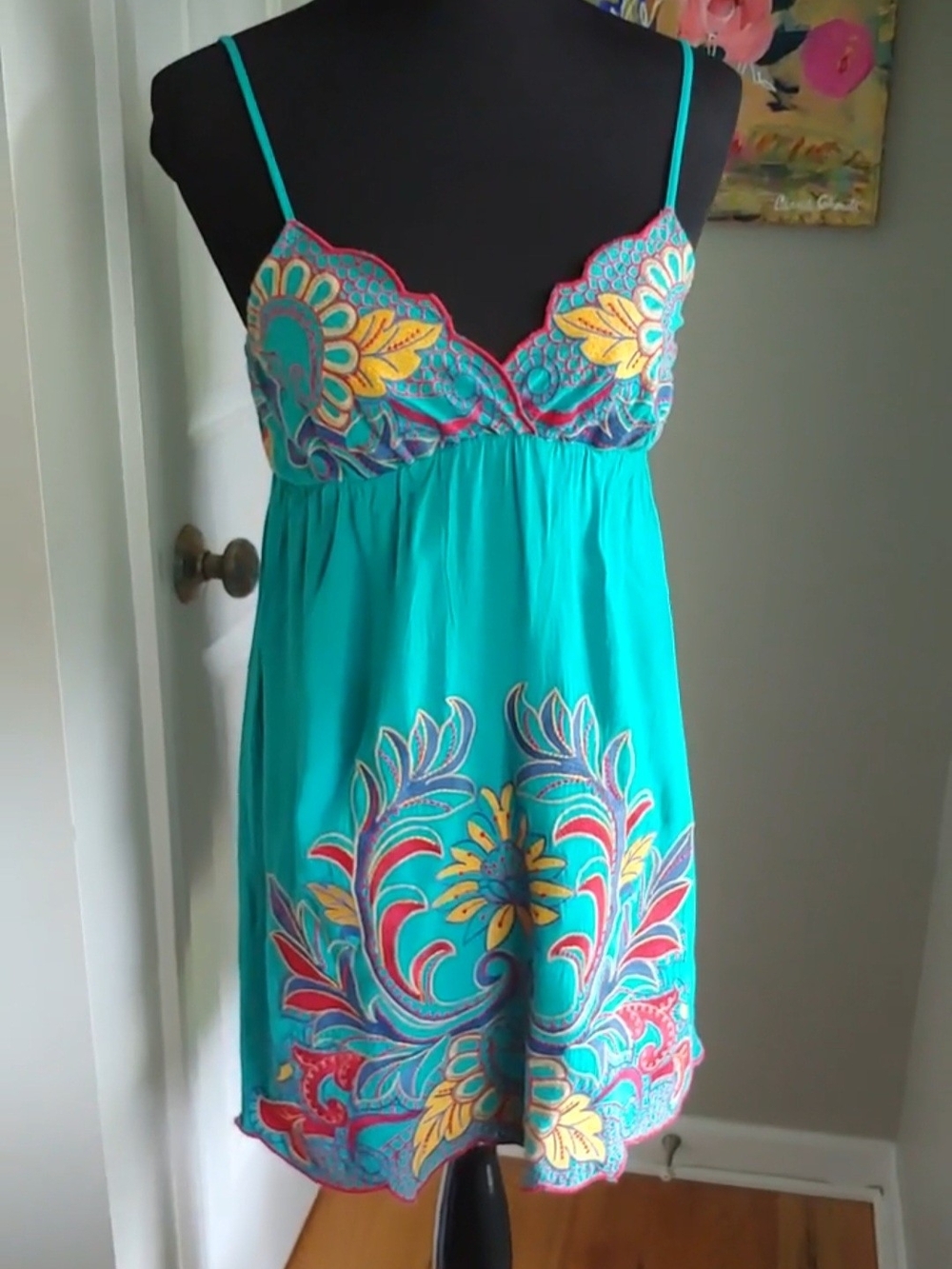 Flying Tomato Embroidery Boho Summer Dress Size S